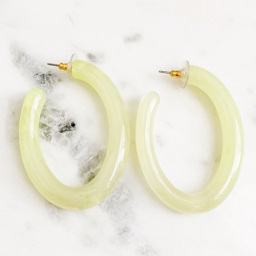 NWT BaubleBar Selenne Acrylic Hoop Earrings